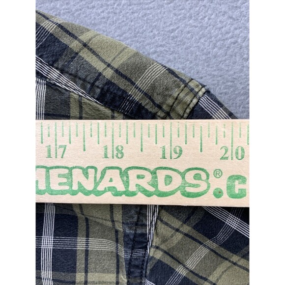 Carhartt  Button Down Shirt Men's Size Large Plaid Green Relaxed Fit Long Sleeve - Picture 4 of 16